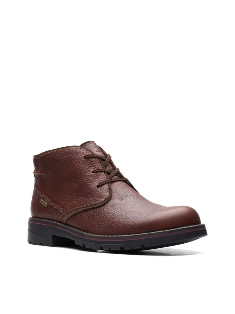 CLARKS COLLECTION Mens Brown Morris Peak Round Toe Block Heel Chukka Boots 7 M