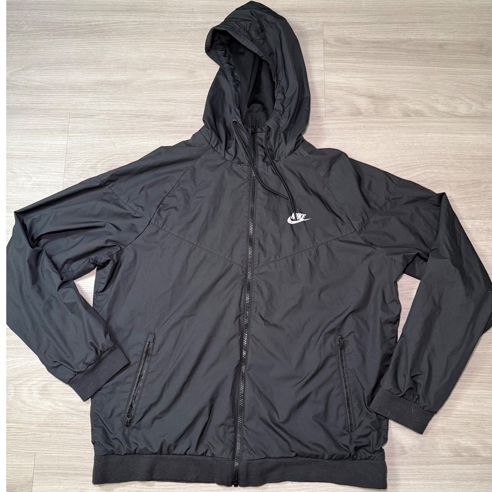 Nike Mens Windrunner Full Zip Hooded Windbreaker Jacket Black Large AR2191-010