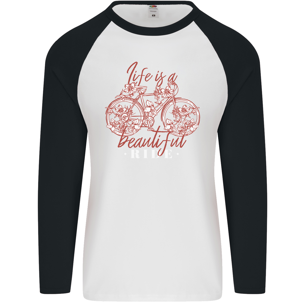 Life is a Beautiful Ride Men’s Cycling Baseball L/S T-Shirt