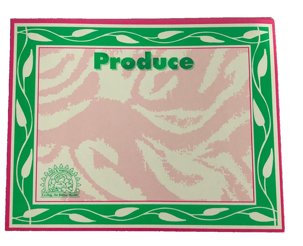 Produce w/5 a day Price Cards Display Signs-50 pcs-5.5x7-image