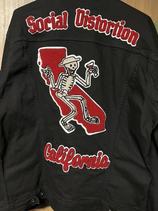 Social Distortion Levi's Trucker Jacket XL Felt Applique Patch 40th Anniversary