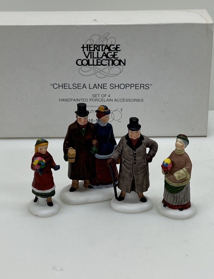Department 56 Dickens' Village Series Retired Chelsea Lane Shoppers