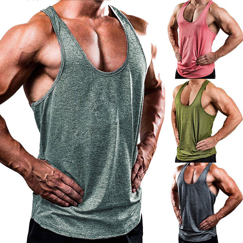❀Men Sleeveless Vest Tank Top Training Gym Sports Muscle Sports T-Shirt Camisole