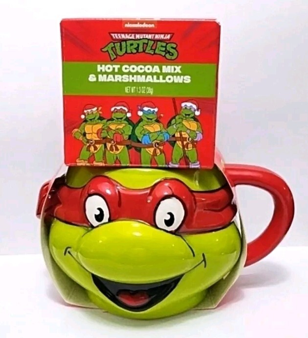 NEW SEALED Nickelodeon Teenage Mutant Ninja Turtle Mug Cup Raphael Hot Cocoa Mix