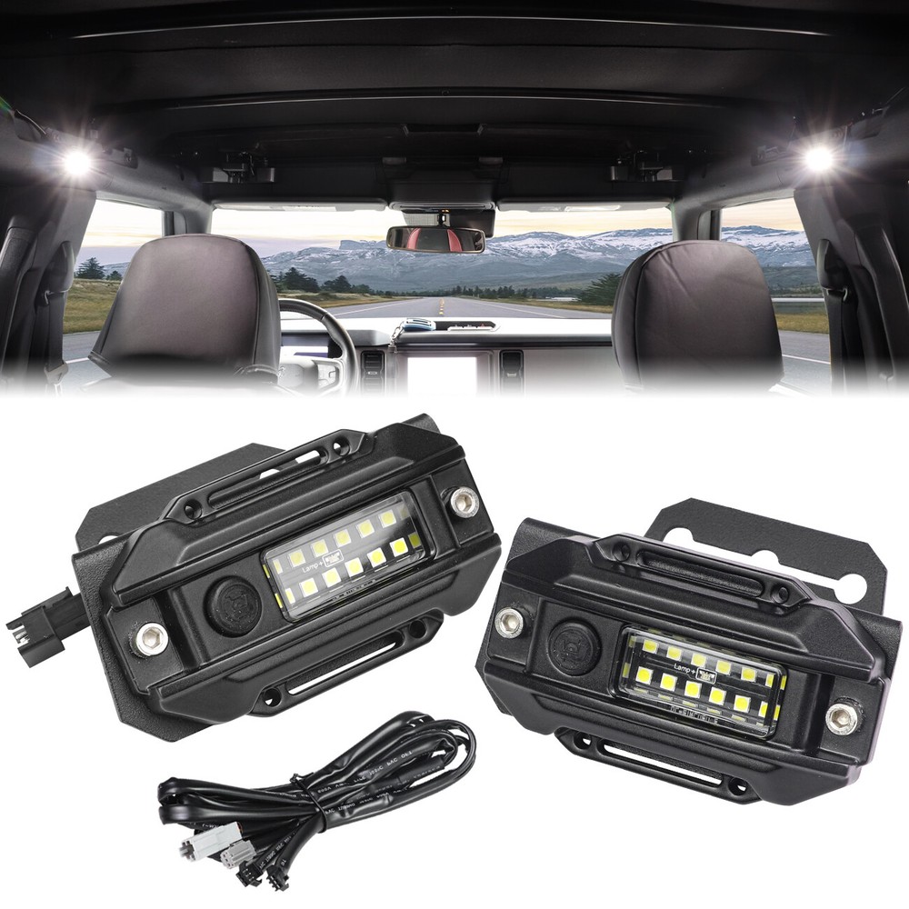 LED Reading Dome Light Kit with Harness for 2021-2024 Ford Bronco 2/4 Door Black
