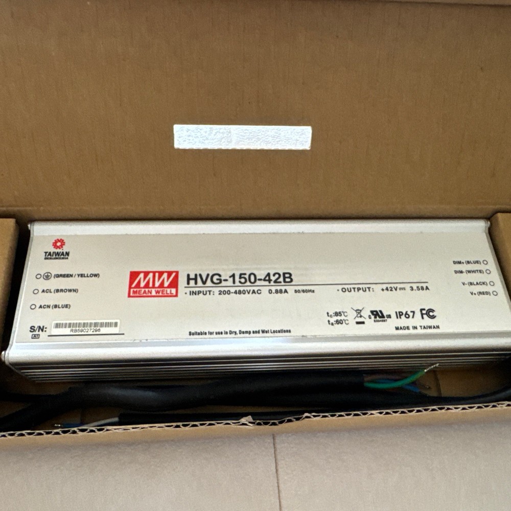 Mean Well Original HVG-150-42B 42V 3.5A 150W Single Output LED Power Supply