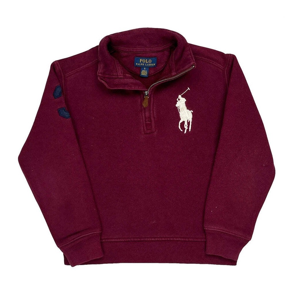 Age 5 Polo By Ralph Lauren 1/4 Zip - XS Burgundy Cotton