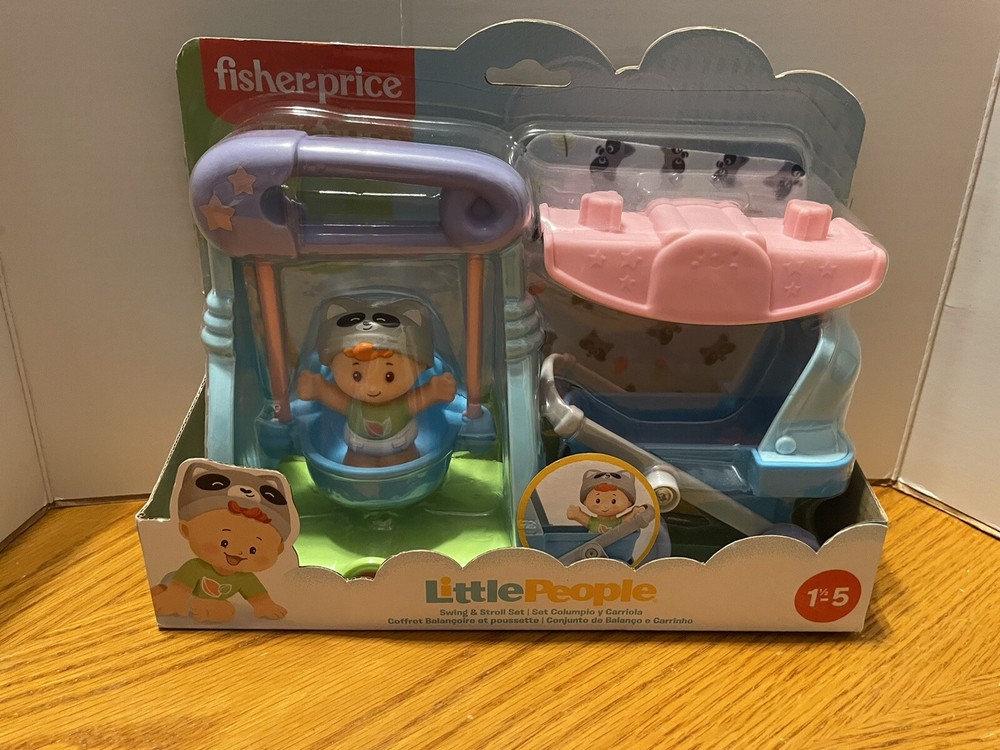 Fisher Price Little People Baby Swing & Stroller Set New Rare