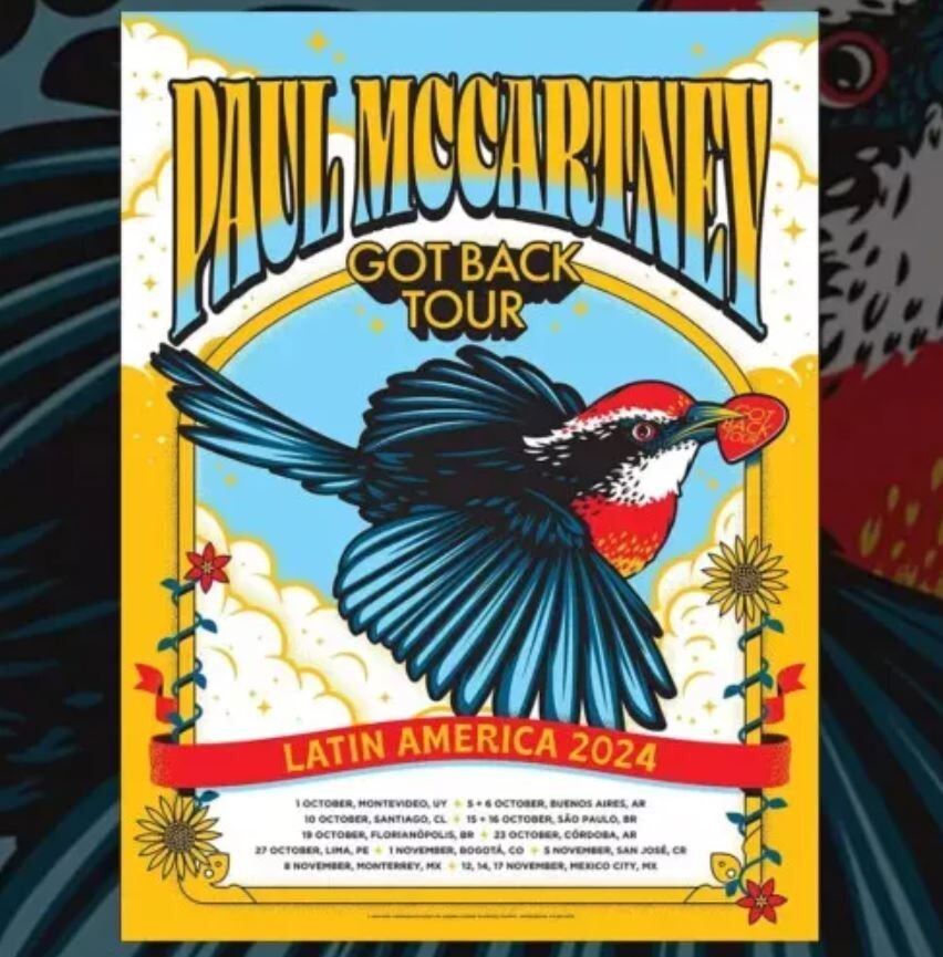 Poster 2024 - Paul McCartney Poster, the Got Back Latin America 2024 Tour poster