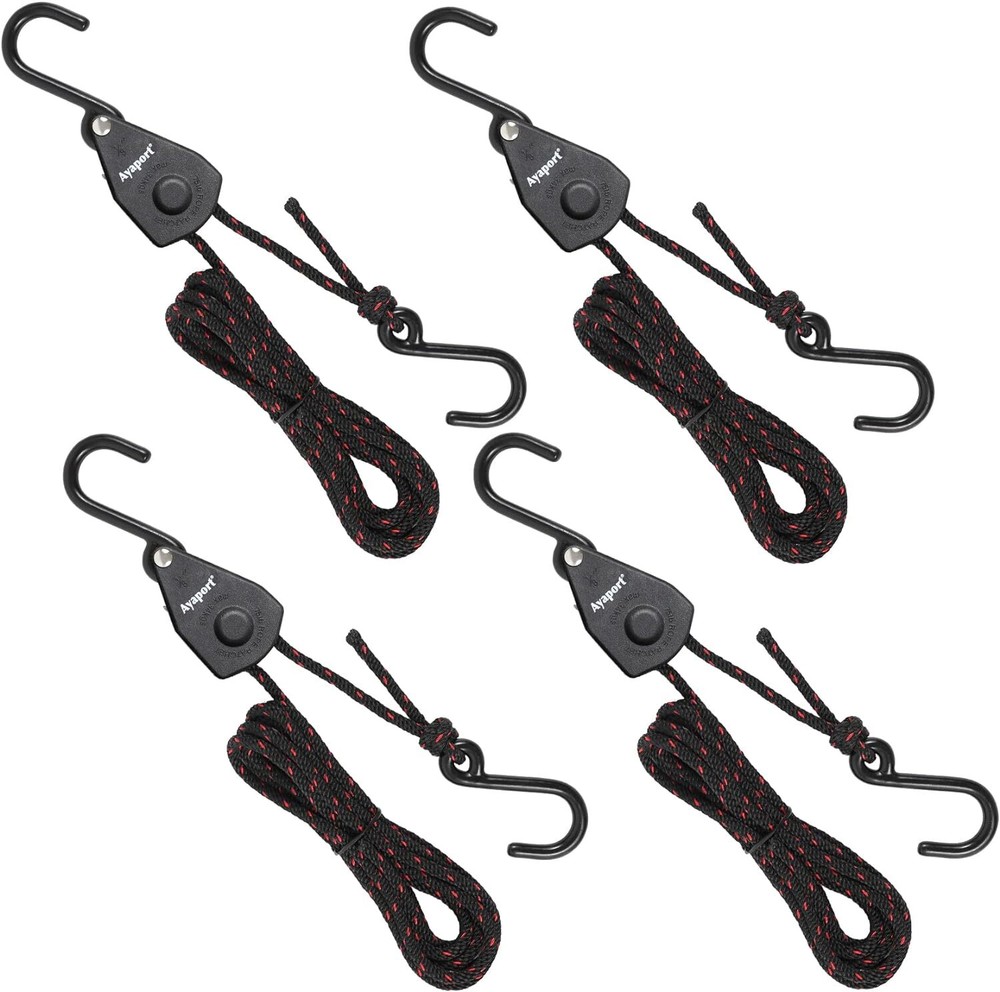Ayaport Kayak Rope Tie Down Ratchet Straps Bow and Stern 1/8