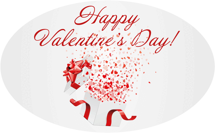Happy Valentine's Day Oval Car Bumper Sticker Decal