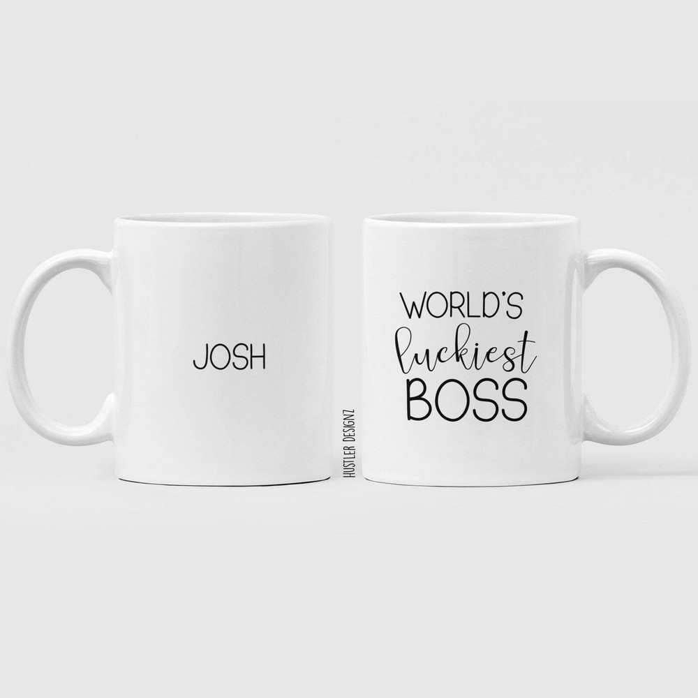 World's Luckiest Boss Mug Gift For Boss Boss Mug Personalized Mug Boss Christmas