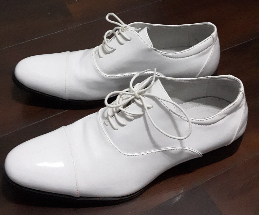 Men’s STACY ADAMS Super Nice White Gala Cap Toe Oxford Dress Shoes.sz 10.5