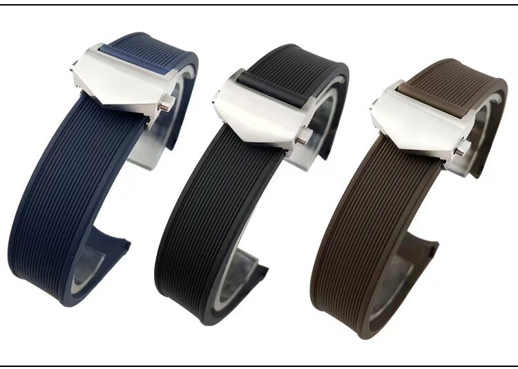 22mm Rubber Watch Strap for Tag Heuer Carrera Aquaracer in Black or Blue