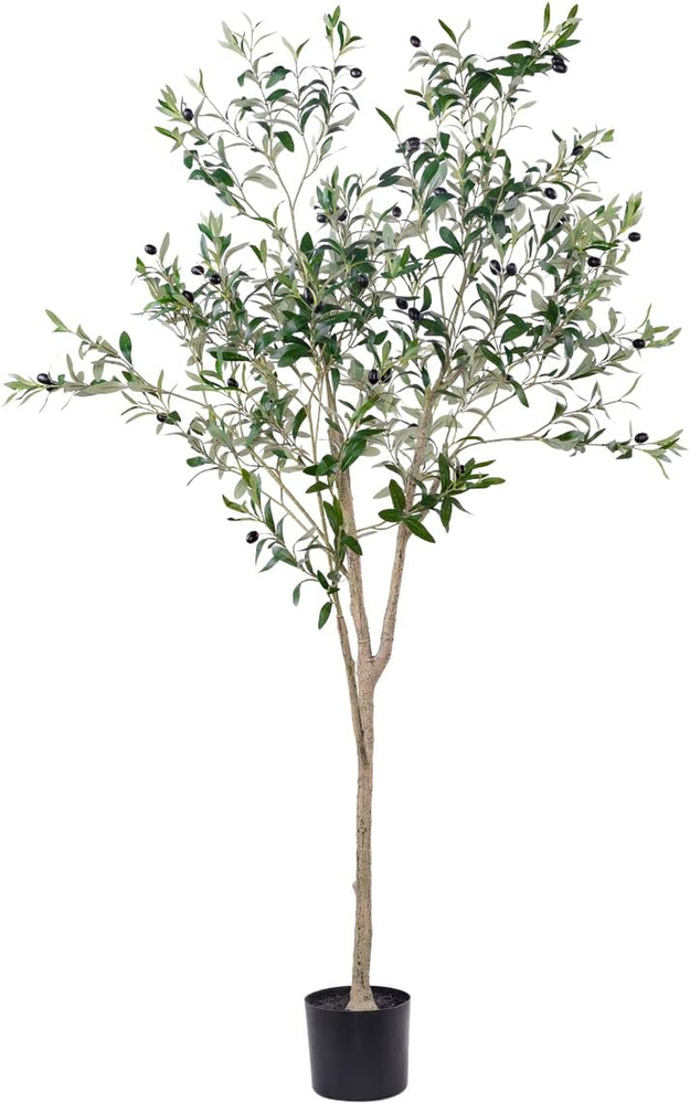 6FT Tall Artificial Olive Tree for Living Room Decor - Faux Silk Plant