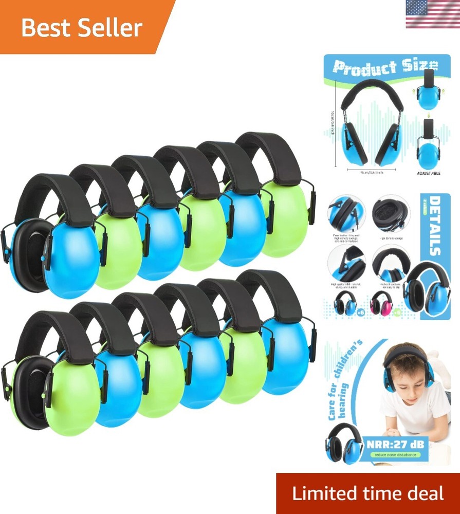 12 Pcs Kids Ear Protection Noise Cancelling Headphones Ear Muffs Bulk 30db Se...