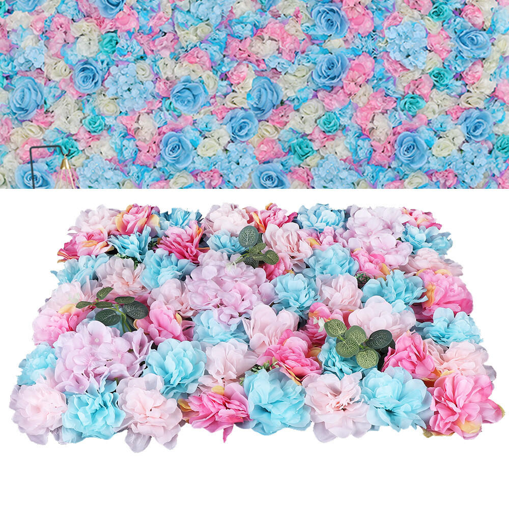 12Pcs Wedding Artificial Flower Wall Panel Hydrangea Rose Panel Party Decor NEW