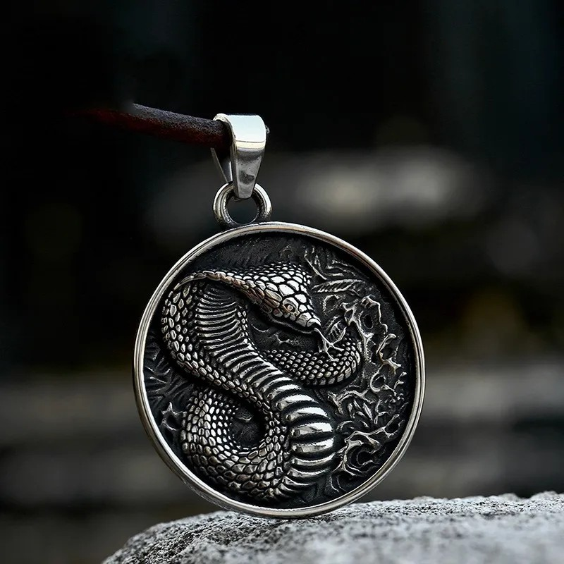 Cobra Snake Pendant – Serpent Medallion Amulet