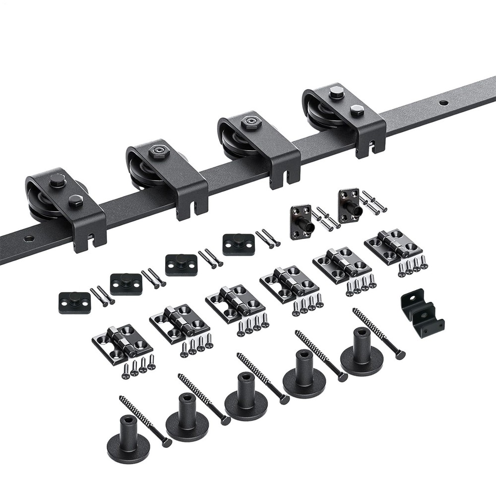 5FT Bifold Sliding Barn Door Hardware Kit for 4 Doors Closet Track