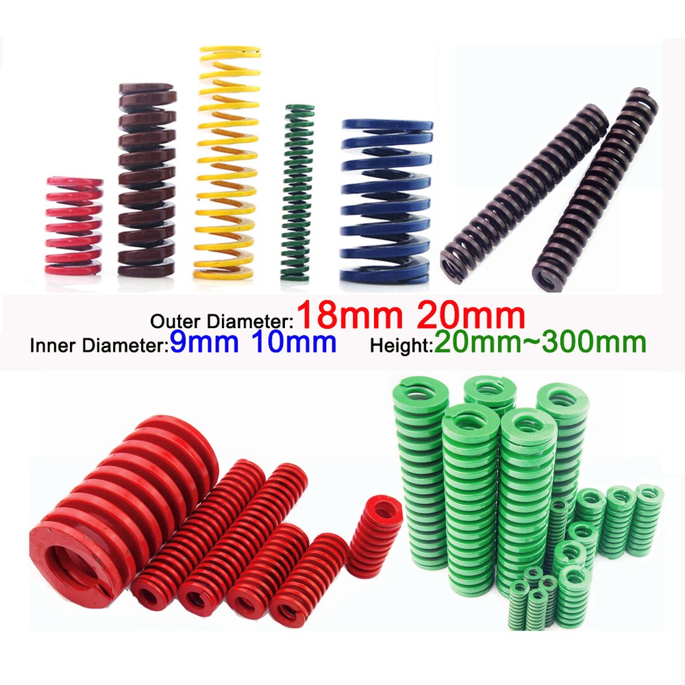 18mm 20mm Die Springs Rectangular Steel in Yellow Blue Red Green Teal