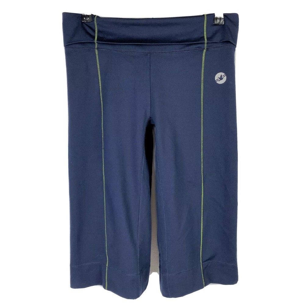 Aerie Fit Active Women's Medium Navy Blue Rolled Waist Capri Leggings