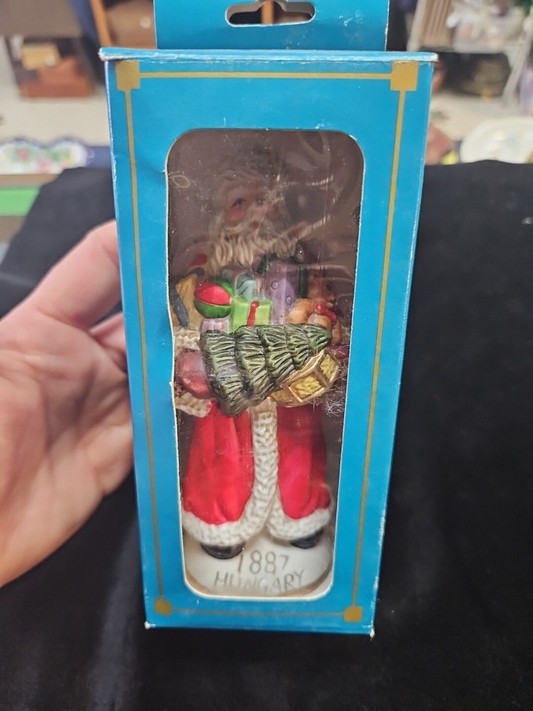 Vintage Old World Santa-HUNGARY/1887 Porcelain Christmas Figurine In Box #3