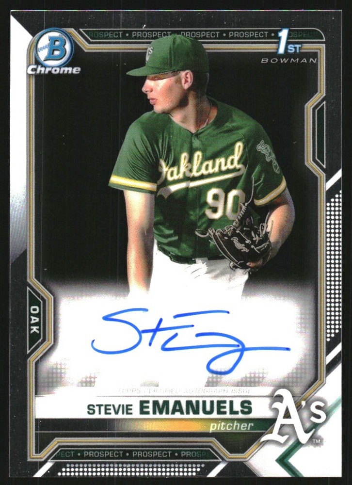 2021 Bowman Chrome Prospect Autographs #CPASE Stevie Emanuels