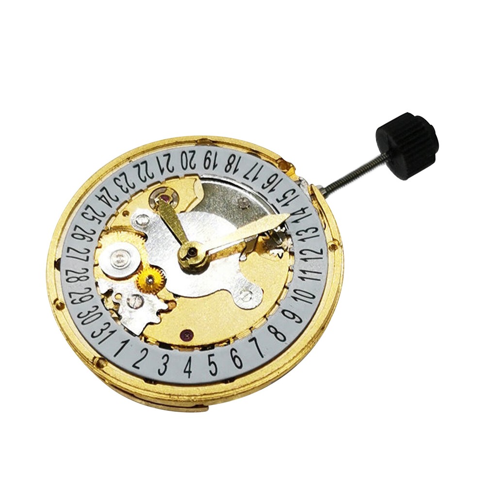 Men's Gold Automatic Watch with 3 Hands & Date - 2824 Movement