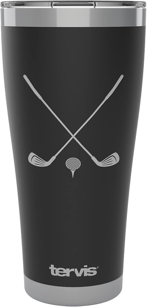 Golfers Life for Me Engraved on Onyx Shadow Triple Walled Insulated Tumbler Trav