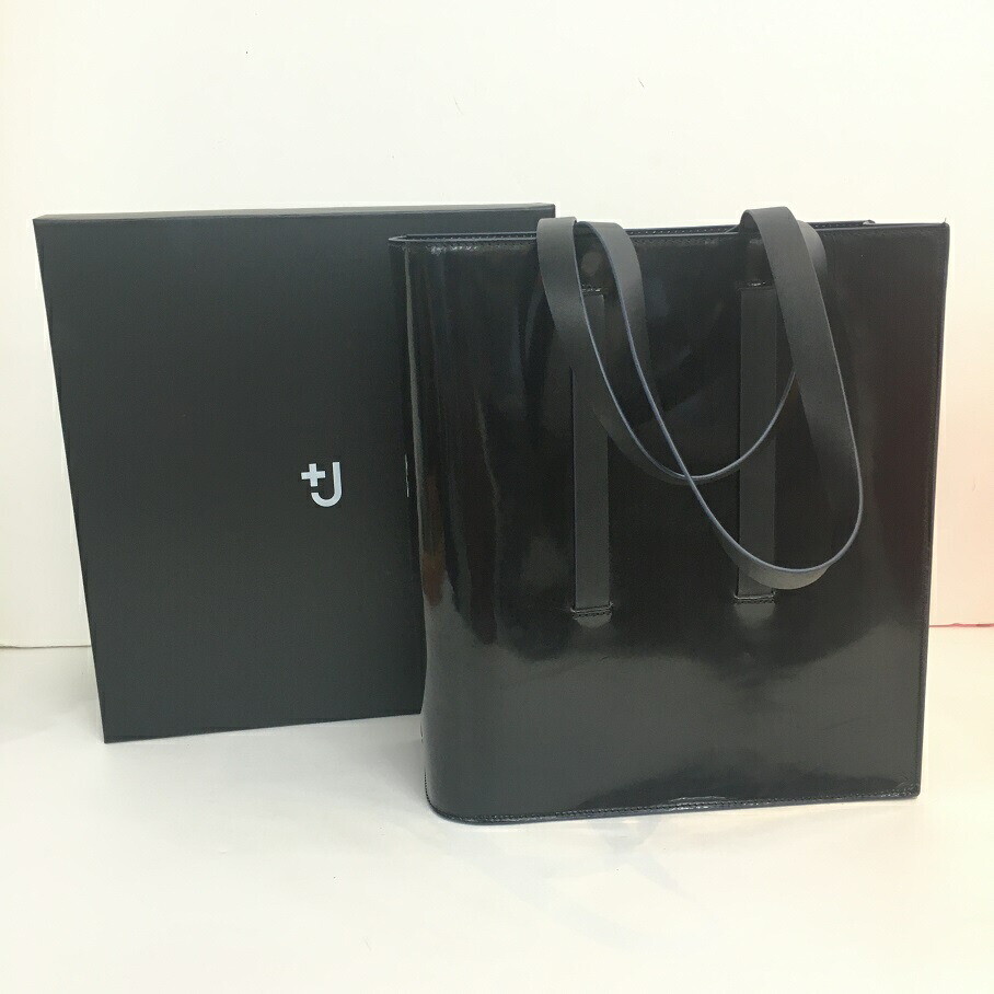 [Free shipping] UNIQLO UNIQLO + J Enamel Leather Tote Bag Jil Sander Black [Used
