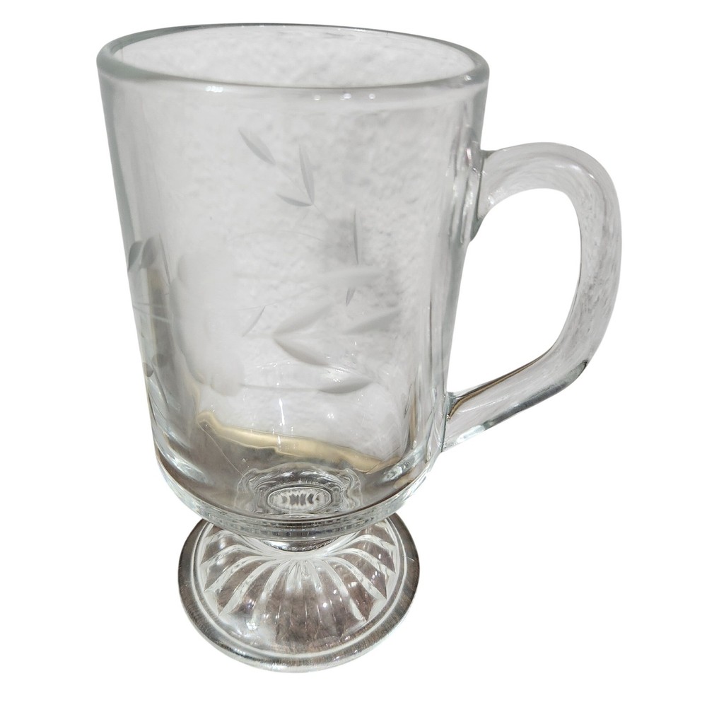 Vintage princess house pedestal glass cup with handle Irish Coffee