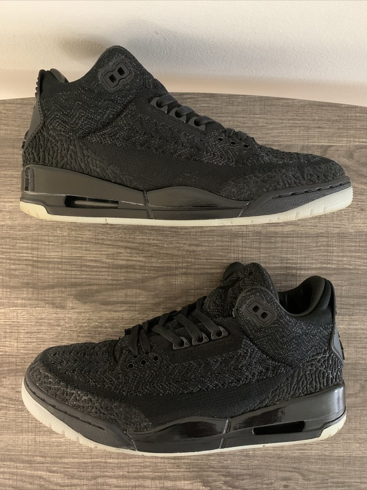 Size 8 - Nike Air Jordan 3 Retro Flyknit Black 2018