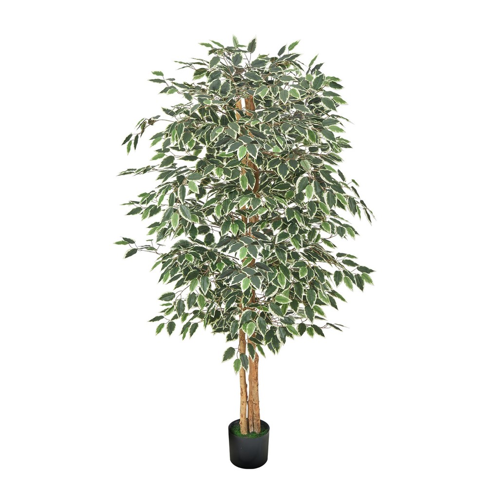 Uimoso Artificial Ficus Tree 6ft Tall Faux Silk Plant Potted Indoor Home Decor