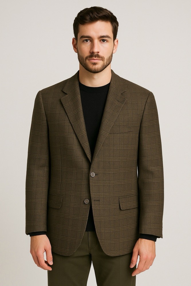 John W. Nordstrom 100% Cashmere Sport Coat - 48R - Loro Piana Fabric -Glen Plaid