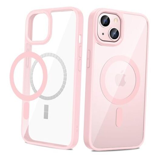 for iPhone 13 & iPhone 14 Magnetic Case Compatible with MagSafe, Rose Pink
