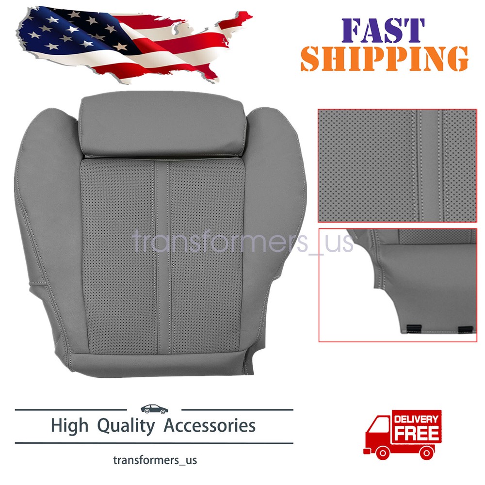 Cadillac SRX 2010-2016 Driver Side Bottom Seat Cover Gray Perforated Leather