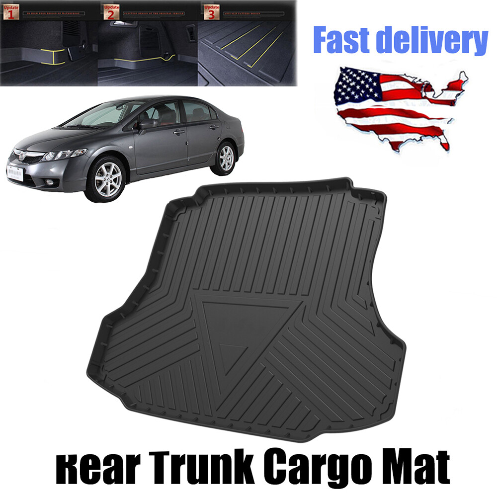 Rear Trunk Boot Tray Liner Mat TPO Floor Carpet for Honda Civic Sedan 2006-2011