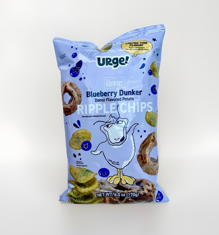 Kwik Trip URGE! Blueberry Dunker Donut Potato Ripple Chips | Discontinued