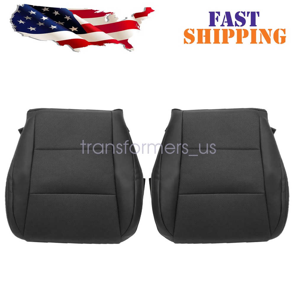 2PCS Black PERF Leather Seat Covers for 2013-2018 Lexus ES350 Bottom Both Sides  