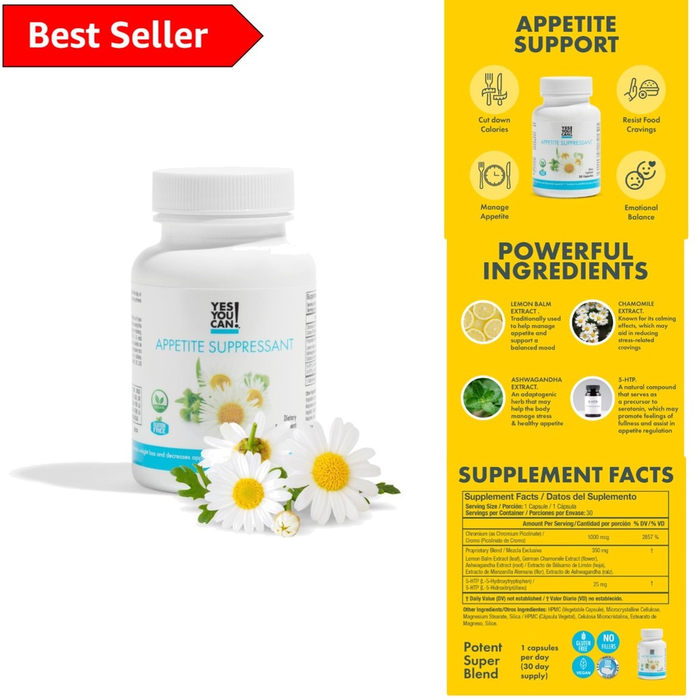 Lemon-Flavored Weight Management Capsules - 30 Appetite Suppressants