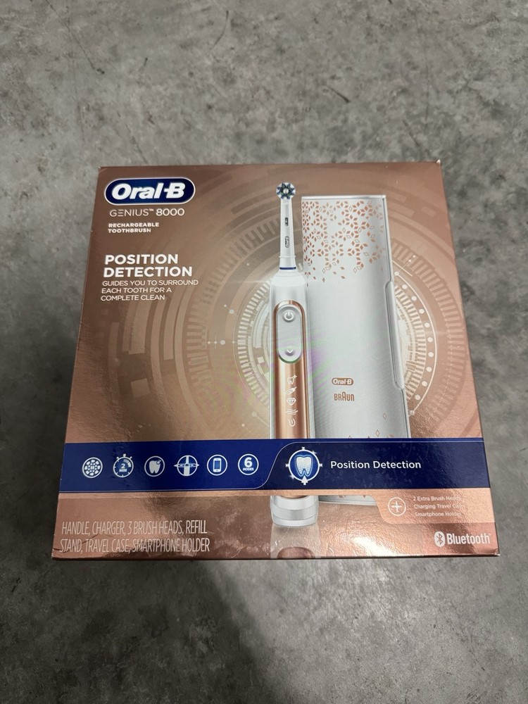 Oral-B 7500 Electric Toothbrush, Rose Gold with 3 Brush Heads and Travel Case