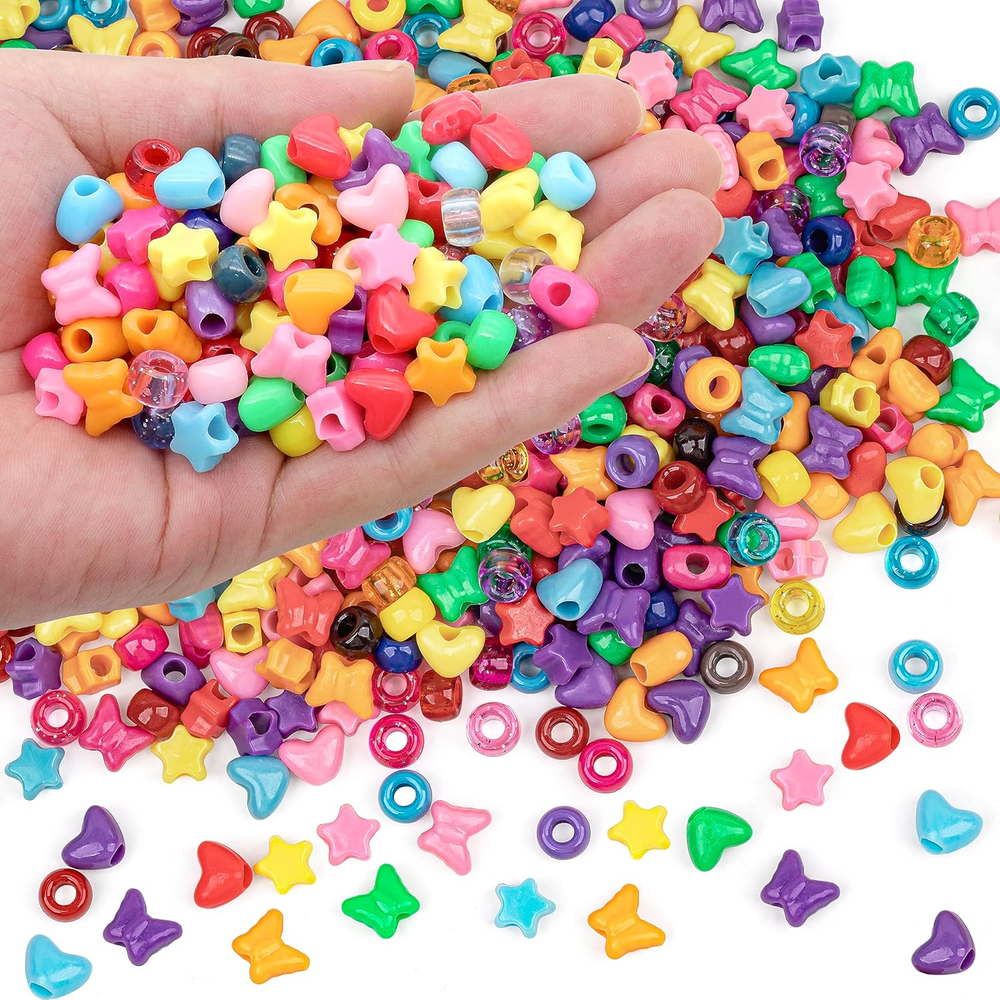 900 Pcs Colorful Pony Beads for DIY Jewelry & Friendship Bracelets Crafting