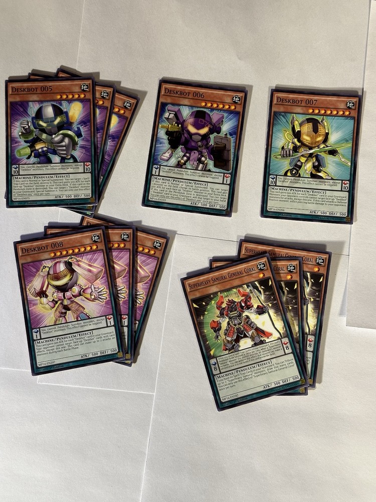 11 Yugioh Cards - 8 Deskbot Pendulum & 3 Superheavy Samurai Coral