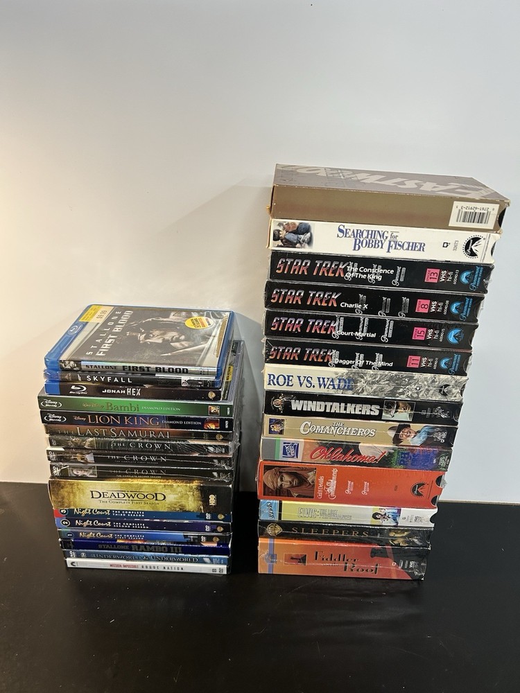 DVD VHS Movie TV LOT 30 Night Court The Crown Star Trek Rambo Lion King Bambi