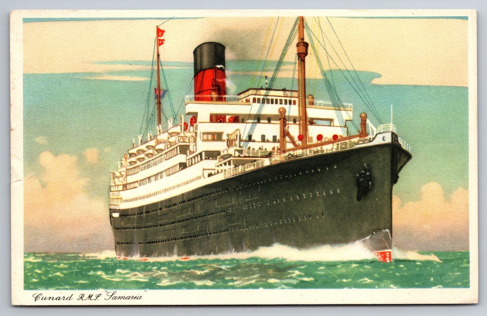 Vintage RMS White Star Cunard Line Ocean Liner Halifax Postcard Z12