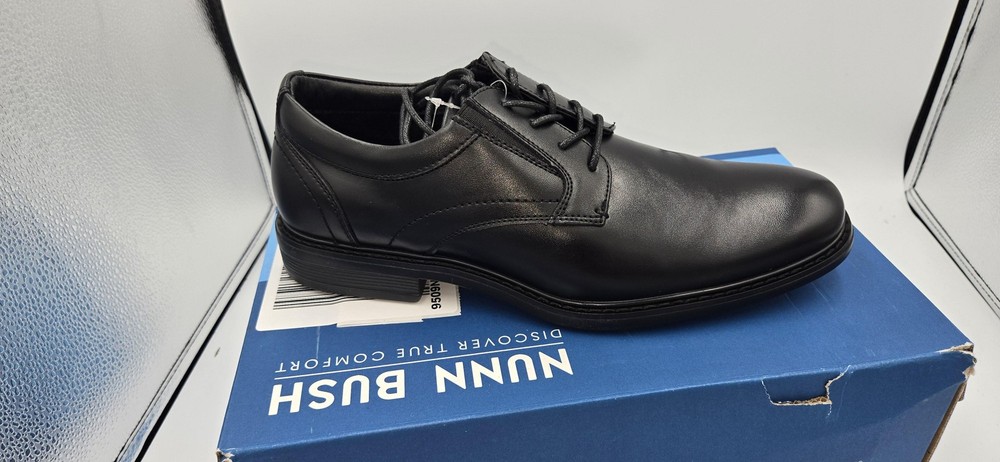 Nunn Bush Jarvis PT OX Shoes Mens Size 8.5 Black Leather Oxford Slip Resistant