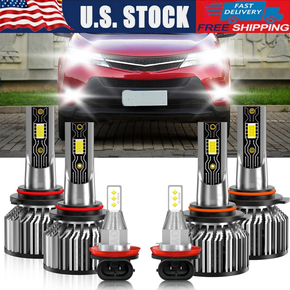 6x 9005 9006 H11 LED Headlight Fog High Low Beam kit For Toyota RAV4 2006-2012