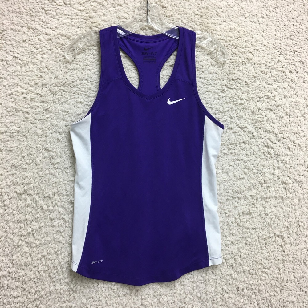 Nike Tank Top Shirt Small Adult Purple Dri Fit Racerback Swoosh Workout Women S