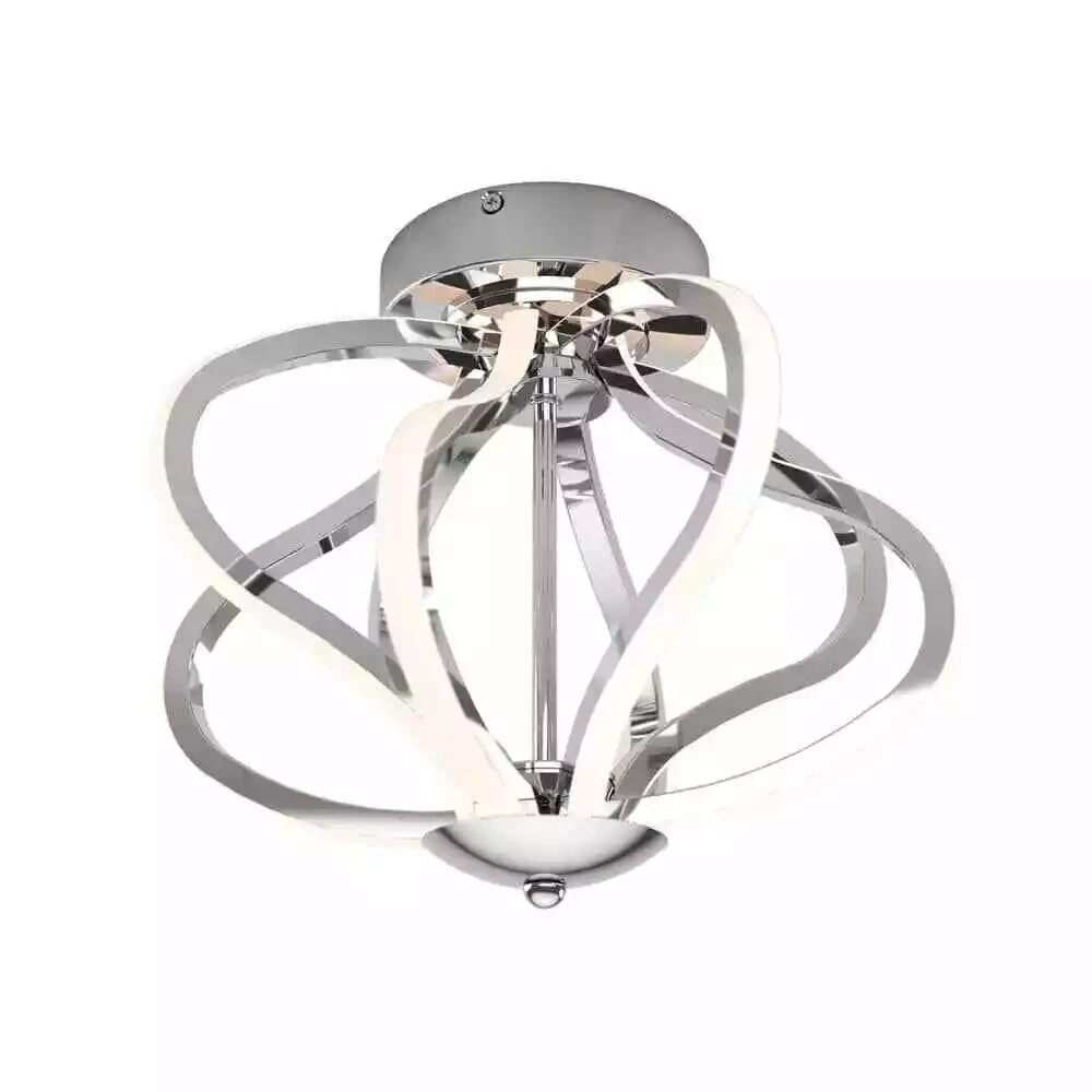 Artika Meridian 12 in. Modern Chrome LED Flush Mount Ceiling Light Fixture
