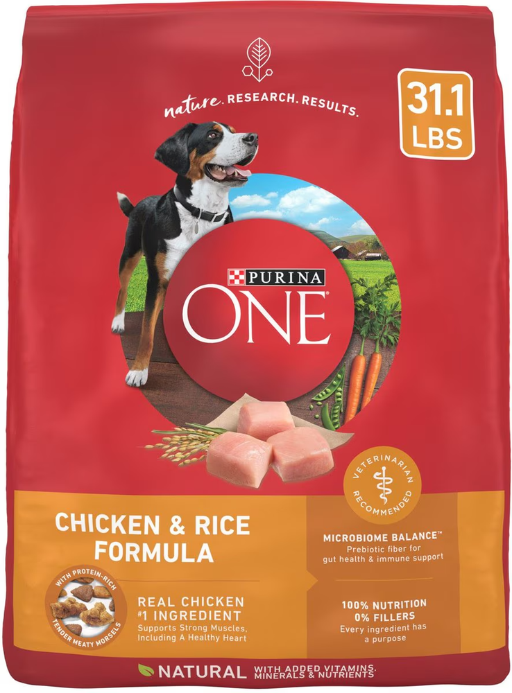 Purina ONE Natural SmartBlend Chicken & Rice Formula Dry Dog Food - 31.10lbs BAG